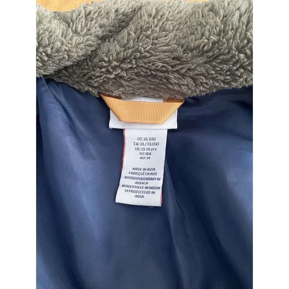 Tommy Bahama Fleece Jacket‎ Boys SZ XL Olive/Brown Blue Full Zip Outdoors Youth